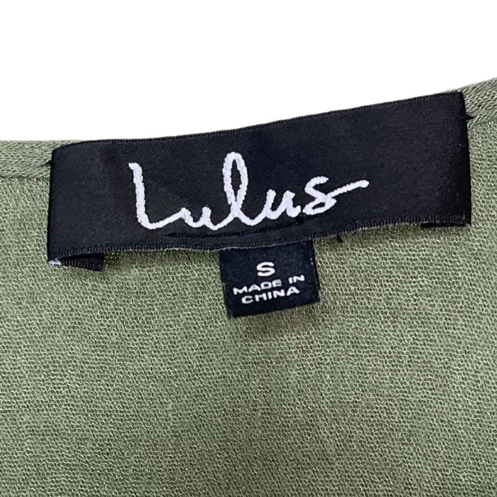 👗 LULU'S | Much Obliged Washed Olive Green Wrap Maxi Dress | Size S - Picture 10 of 12
